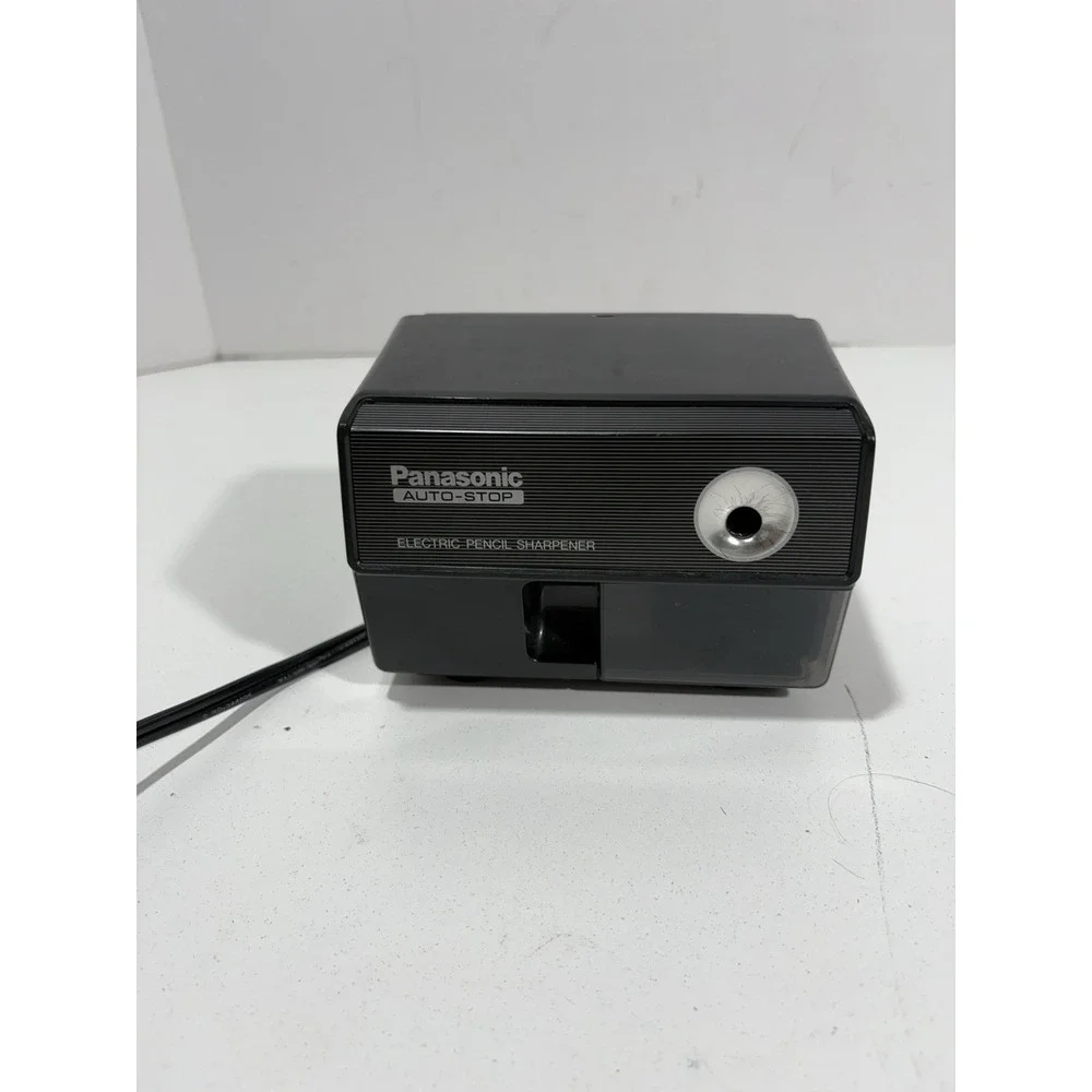 Vintage Black Panasonic Electric Pencil‎ Sharpener W/ Auto-Stop Model KP-110